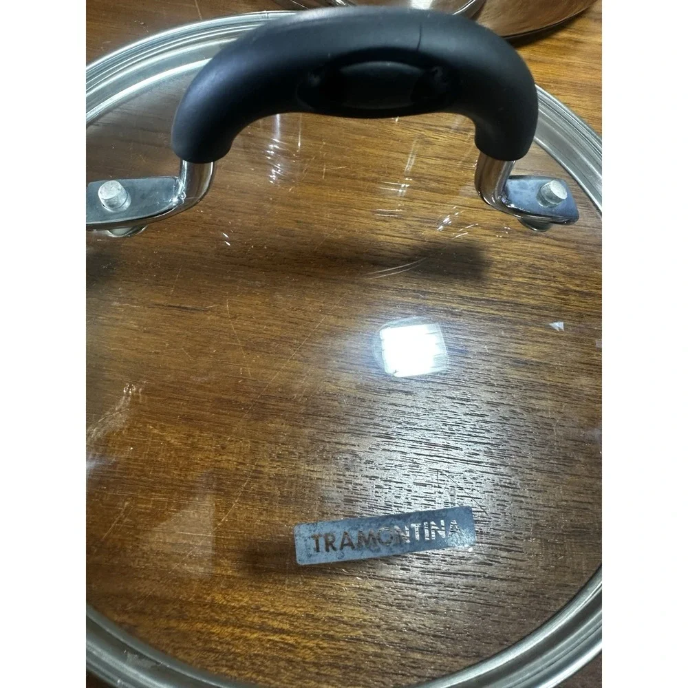4 Pc TRAMONTINA Tri-Ply Base 3 Quart Stainless Double Boiler / Steamer w/Lid